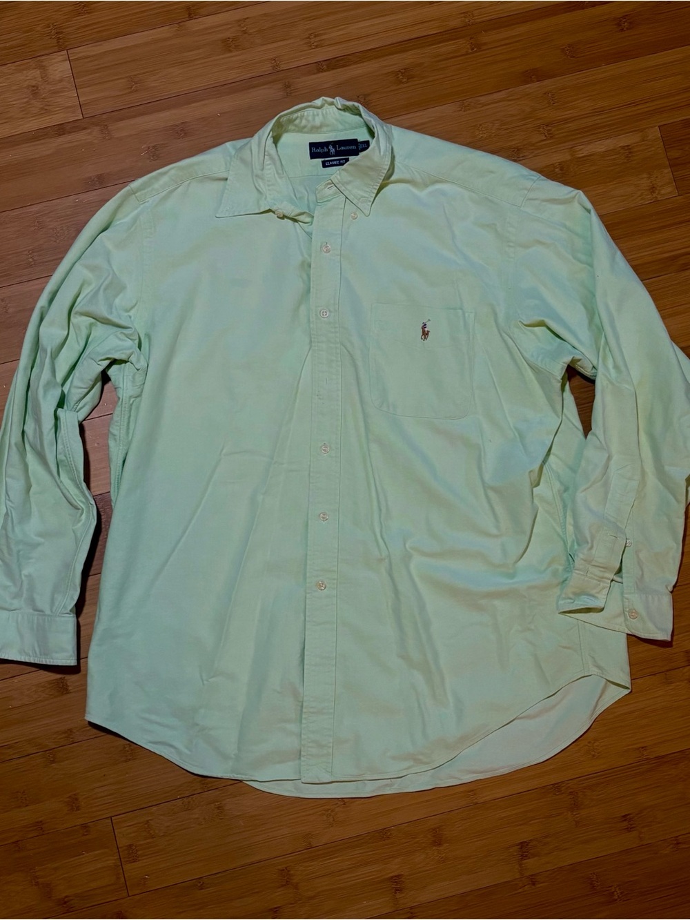 Ralph Lauren Polo Mens XL Mint Green Classic Fit Oxford Button Down Shirt